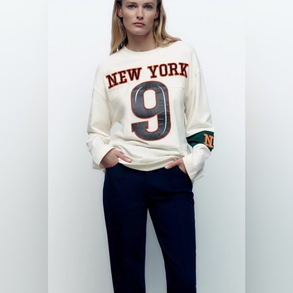 Zara Tops - ZARA Varsity Long Sleeve Shirt